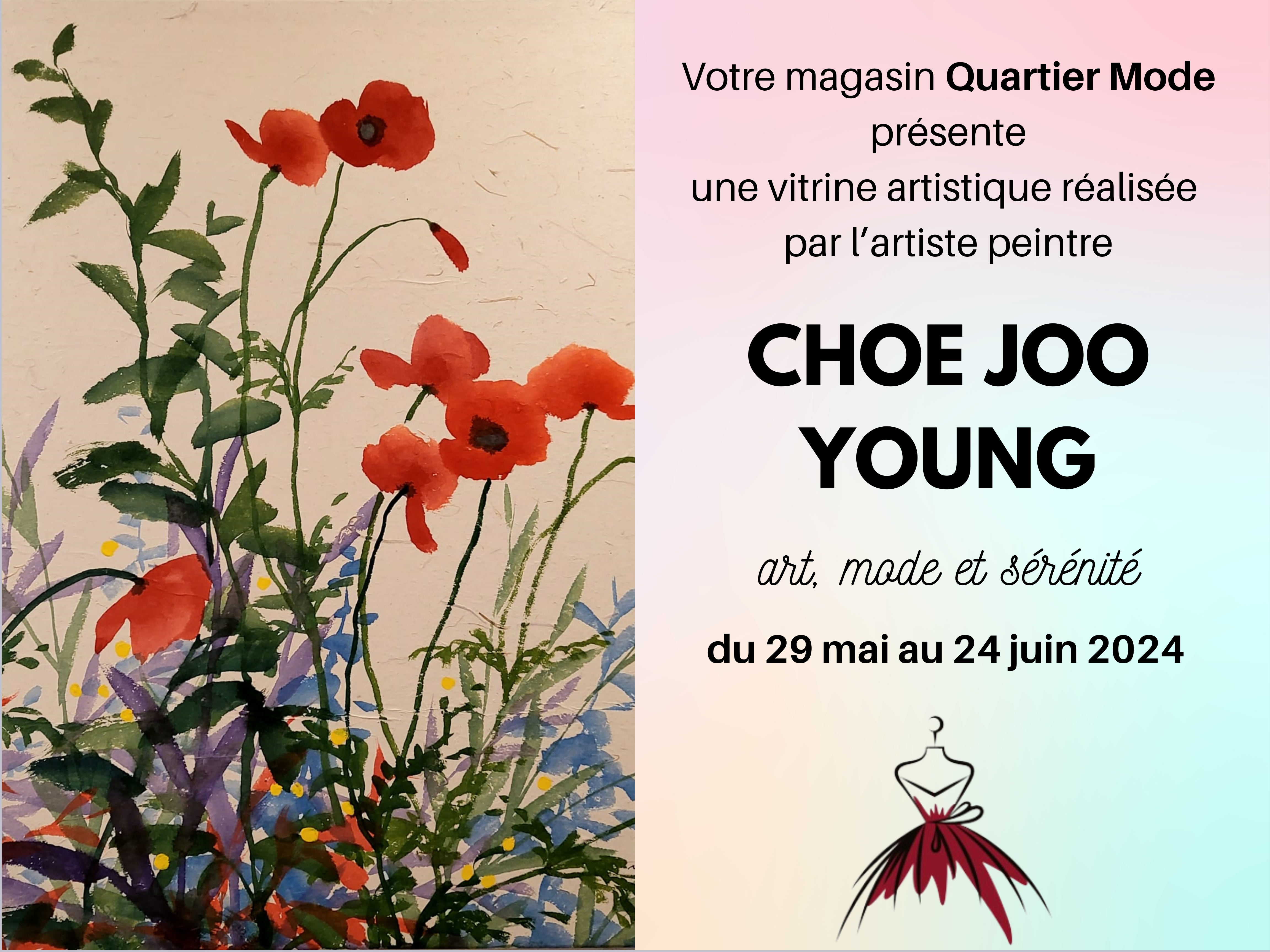 affiche exposition CHoé Joo-Young peinture coréenne avril 2024 cransac les thermes